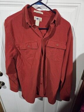 L.L. Bean Rust Red Traditional Fit Button-Up Shirt